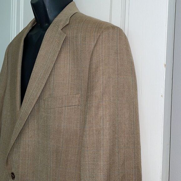 Lauren Ralph Lauren tan striped silk/wool blazer - Picture 4 of 7